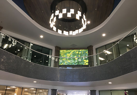 The synergy of Kitchen Mart Inc. and Kitchen Mart Commercial produces results like this: intricate tile work at an upscale office building in Roseville, California.